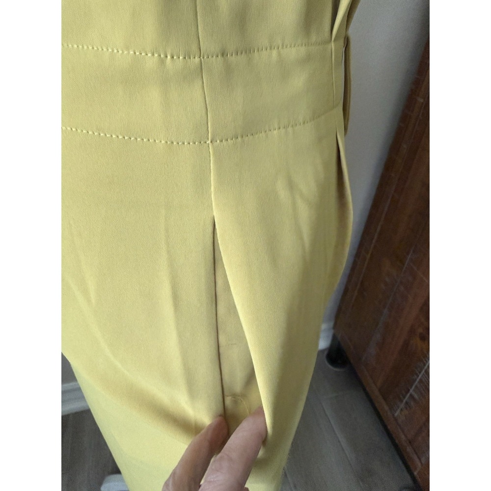 Boden Chartreuse Yellow - Green Midi Pencil Skirt US4 Minimalist Quiet Luxury - Picture 3 of 10